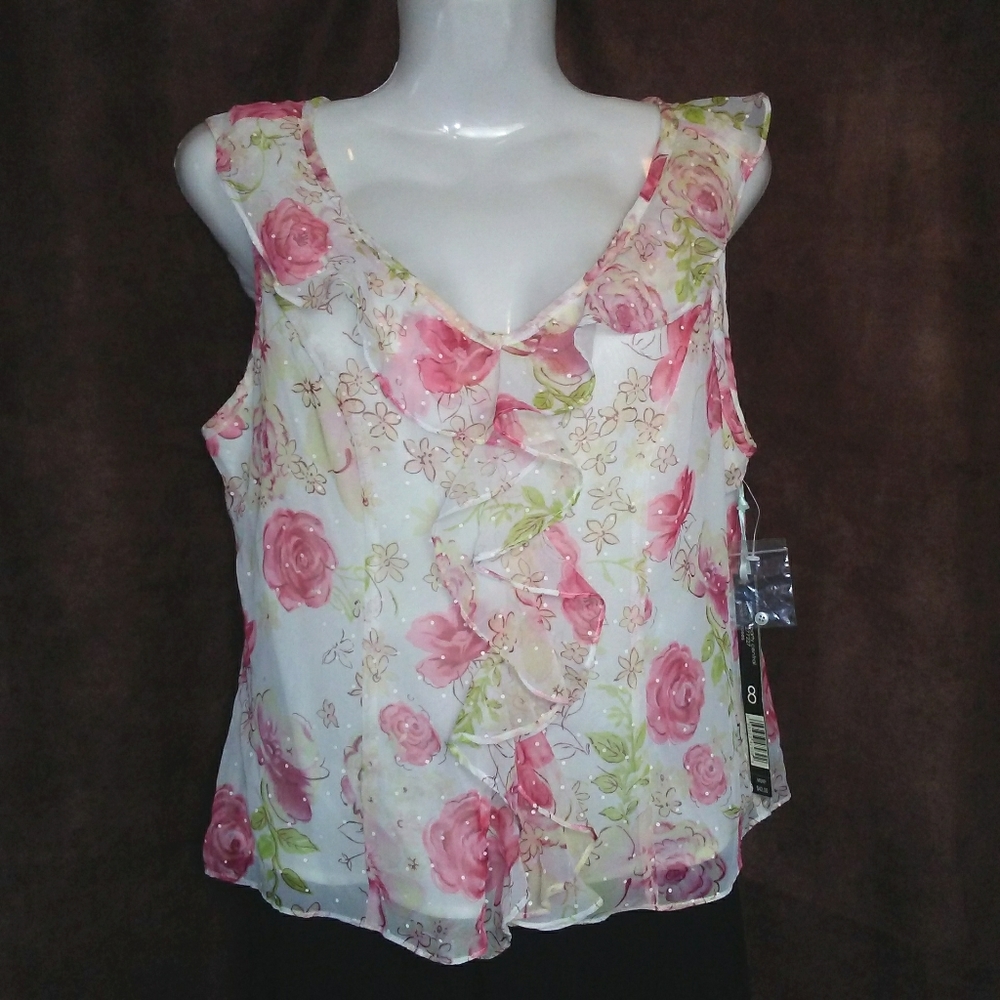 Pierre Cardin top with ruffle